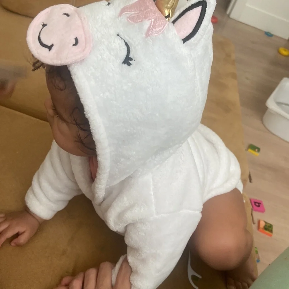 Hudson Baby Plush Bathrobe, Modern Unicorn, 0-9 Months